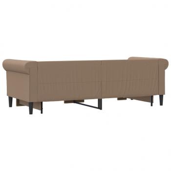 Tagesbett Ausziehbar Cappuccino 90x200 cm Kunstleder