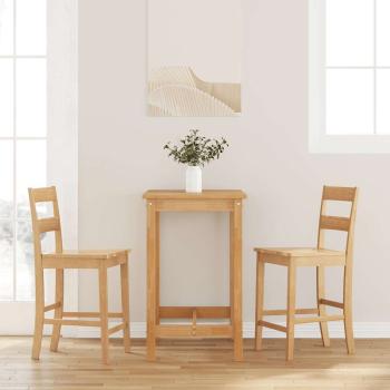 ARDEBO.de - Barhocker 2 Stk. Natur Massivholz Gummibaum