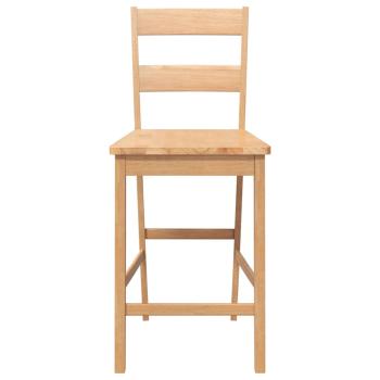Barhocker 2 Stk. Natur Massivholz Gummibaum