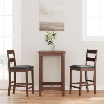 ARDEBO.de - Barhocker mit Kissen 2 Stk. Braun Massivholz Gummibaum