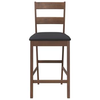 Barhocker mit Kissen 2 Stk. Braun Massivholz Gummibaum