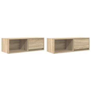 TV-Schränke 2 Stk. Sonoma-Eiche 80x31x25,5 cm Holzwerkstoff