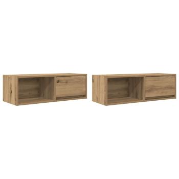 TV-Schränke 2 Stk. Artisan-Eiche 80x31x25,5 cm Holzwerkstoff