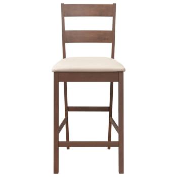 Barhocker mit Kissen 2 Stk. Braun Massivholz Gummibaum