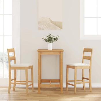 ARDEBO.de - Barhocker mit Kissen 2 Stk. Natur Massivholz Gummibaum