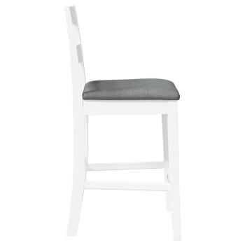 Barhocker mit Kissen 2 Stk. Weiß Massivholz Gummibaum