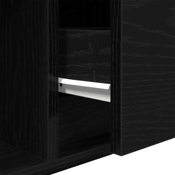 TV-Schrank Schwarz Eichen-Optik 80x31x25,5 cm Holzwerkstoff