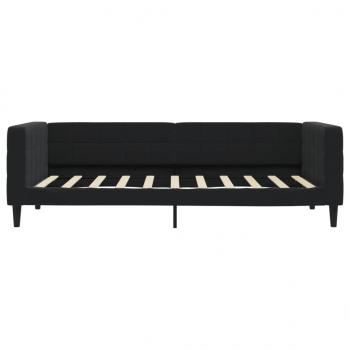 Tagesbett Ausziehbar mit Schubladen Schwarz 90x190 cm Samt