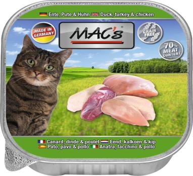 ARDEBO.de MACs Cat Ente, Pute & Huhn 100g