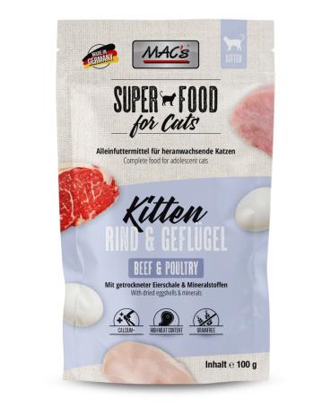 ARDEBO.de MACs Cat Pouch Kitten Rind & Geflügel 100g