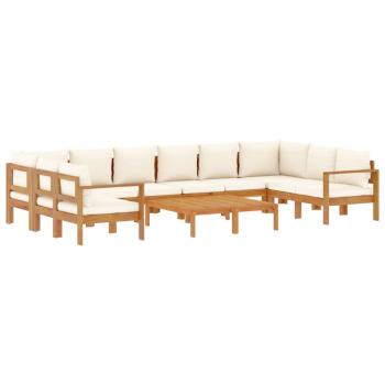 8-tlg. Garten-Sofagarnitur mit Kissen Massivholz Akazie