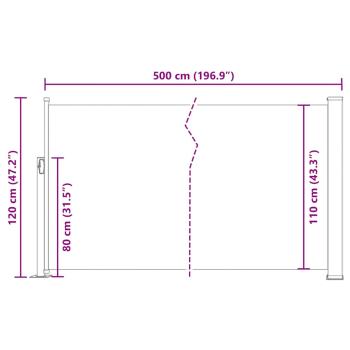 Ausziehbare Seitenmarkise 120×500 cm Blau