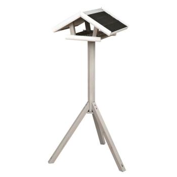 ARDEBO.de Trixie natura Futterhaus mit Ständer grau/weiß 46 × 22 × 44 cm /1,15 m