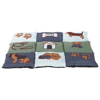 ARDEBO.de Trixie Hunde Kissen Patchwork blau/grün 80 x 55 cm