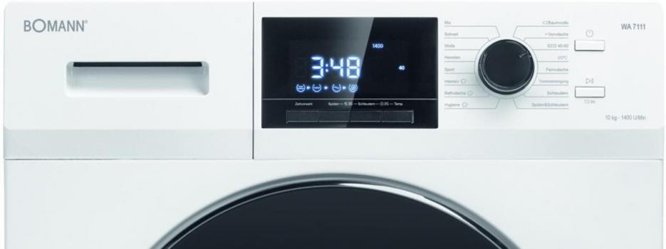 Bomann WA 7111 10kg Frontlader Waschmaschine, 60 cm breit, 1400 U/Min, 16 Programme, Schaumregulierung, Fremdkörperfalle, weiß