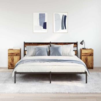 Nachttische 2 Stk. Altholz-Optik 39x35x65 cm Holzwerkstoff