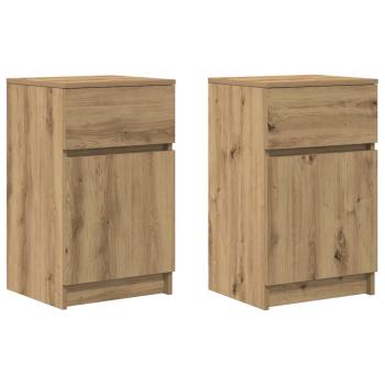 Nachttische 2 Stk. Artisan-Eiche 39x35x65 cm Holzwerkstoff