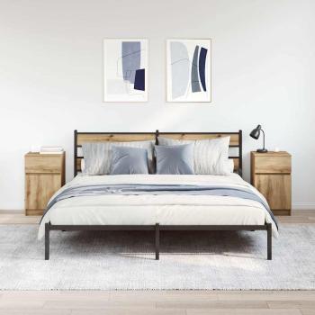 Nachttische 2 Stk. Artisan-Eiche 39x35x65 cm Holzwerkstoff