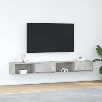 ARDEBO.de - TV-Schränke 2 Stk. Betongrau 100x31x25,5 cm Holzwerkstoff