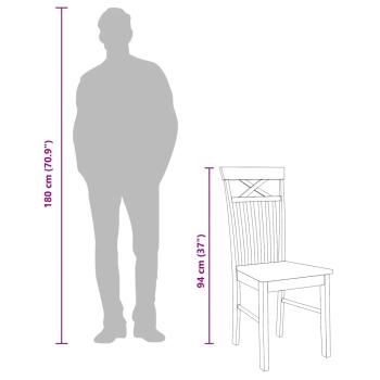 Esszimmerstühle 2 Stk. Weiß Massivholz Gummibaum