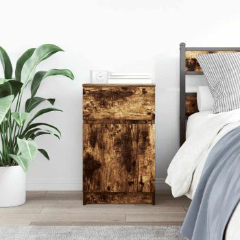 ARDEBO.de - Nachttisch Räuchereiche 39x35x65 cm Holzwerkstoff