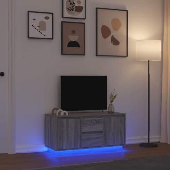 ARDEBO.de - TV-Schrank mit LED-Leuchten Grau Sonoma 100x41x50 cm