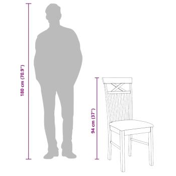 Esszimmerstühle mit Kissen 2 Stk. Weiß Massivholz Gummibaum