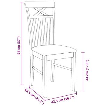 Esszimmerstühle mit Kissen 2 Stk. Weiß Massivholz Gummibaum