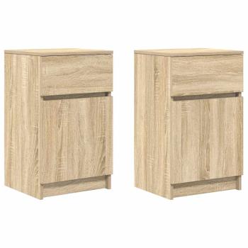 Nachttische 2 Stk. Sonoma-Eiche 39x35x65 cm Holzwerkstoff