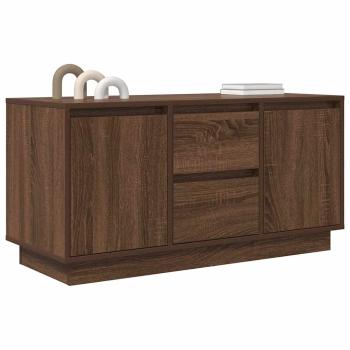 TV-Schrank mit LED-Leuchten Braun Eichen-Optik 100x41x50 cm