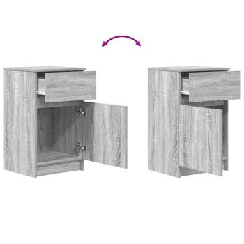 Nachttische 2 Stk. Grau Sonoma 39x35x65 cm Holzwerkstoff