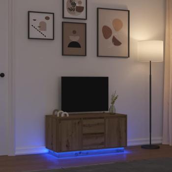 ARDEBO.de - TV-Schrank mit LED-Leuchten Artisan-Eiche 100x41x50 cm