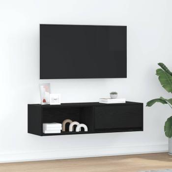 ARDEBO.de - TV-Schrank Schwarz Eichen-Optik 100x31x25,5 cm Holzwerkstoff