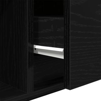 TV-Schrank Schwarz Eichen-Optik 100x31x25,5 cm Holzwerkstoff