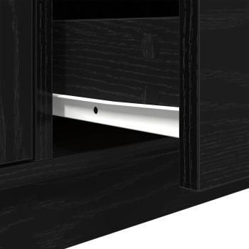 TV-Schrank mit LED-Leuchten Schwarz Eichen-Optik 100x41x50 cm
