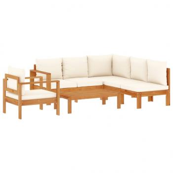 5-tlg. Garten-Sofagarnitur mit Kissen Massivholz Akazie