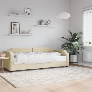 ARDEBO.de - Tagesbett mit Matratze Creme 100x200 cm Stoff