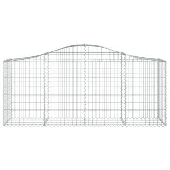 Gabionen mit Hochbogen 13 Stk. 200x50x80/100cm Verzinktes Eisen