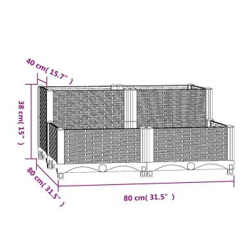 Hochbeet 80x80x38 cm Polypropylen