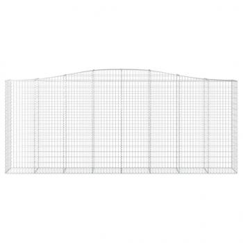 Gabionen mit Hochbogen 6 Stk. 400x50x160/180cm Verzinktes Eisen