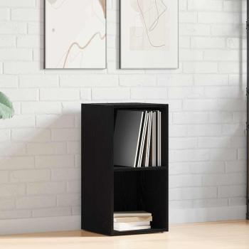 ARDEBO.de - LP-Aufbewahrungsbox Schwarz Eichen-Optik 71x34x36cm