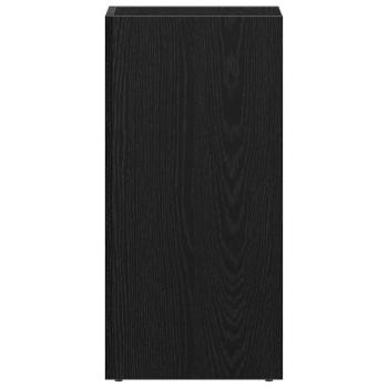 LP-Aufbewahrungsbox Schwarz Eichen-Optik 71x34x36cm