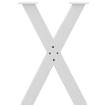 Esstischbeine X-Form 2 Stk. Weiß 60x(72-73) cm Stahl