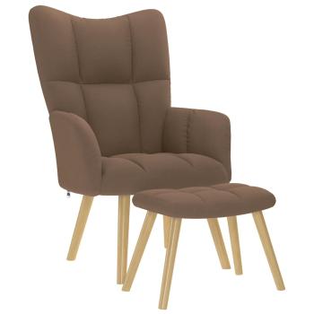 ARDEBO.de - Relaxsessel mit Hocker Braun Stoff
