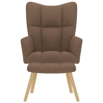 Relaxsessel mit Hocker Braun Stoff