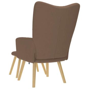 Relaxsessel mit Hocker Braun Stoff
