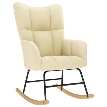 ARDEBO.de - Schaukelstuhl Creme Stoff