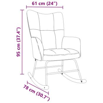 Schaukelstuhl Creme Stoff