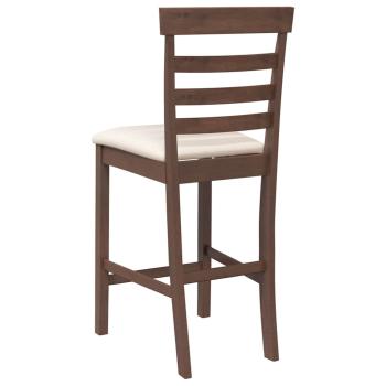Barhocker mit Kissen 2 Stk. Braun Massivholz Gummibaum