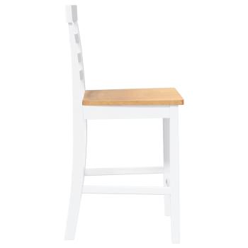 Barhocker 2 Stk. Weiß Massivholz Gummibaum